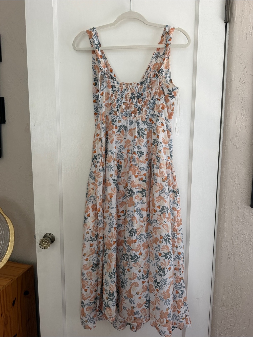 Joie Beige Floral Twist-Front Tiered Sleeveless Maxi Dress Size 6 - Picture 6 of 6